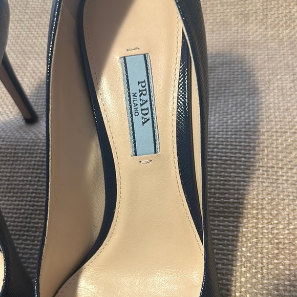 Prada Black Leather Stiletto Heels NWOB - Picture 2 of 7